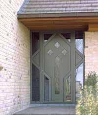 Porte d'entrée style contemporain modele Libra en aluminium avec impostes vitrées. CLIQUEZ POUR AGRANDIR