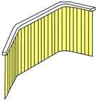 Store à bandes verticales de forme double cintre horizontal
