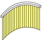 Store à bandes verticales de forme cintre horizontal
